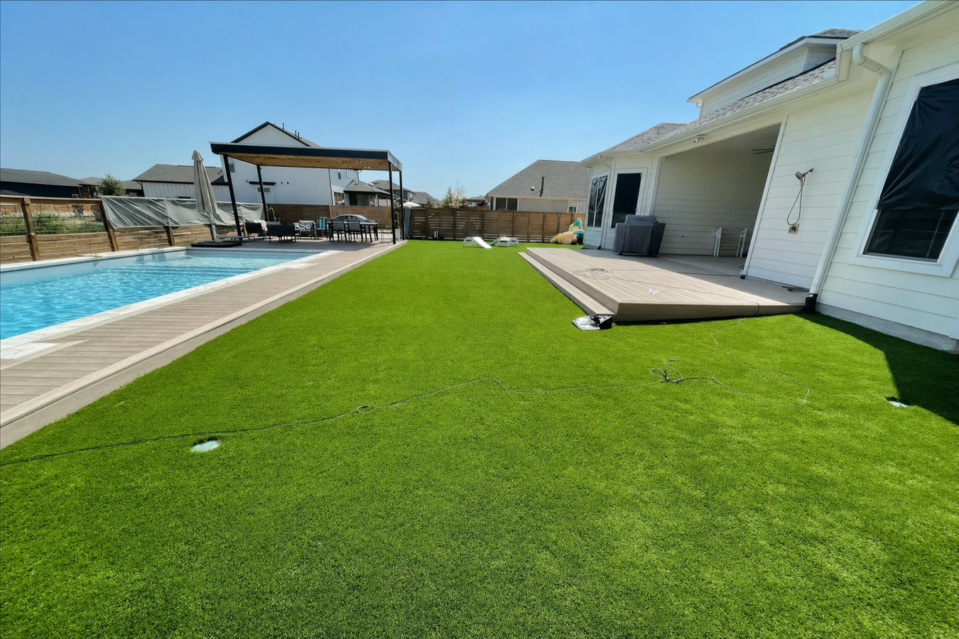 Residential turf installation in Odessa, TX